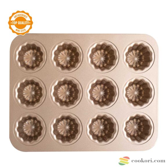Decora Canelé Gold sütőforma, 12db-os