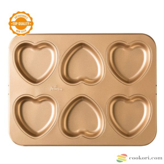 Decora Gold Szívek sütőforma, 6db-os