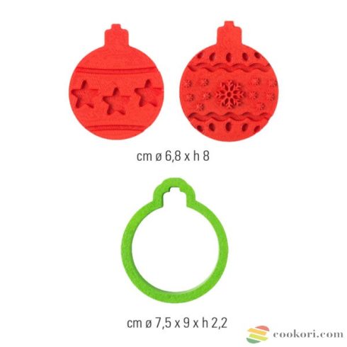 Decora Xmas ball plastic cookie cutter set 3pcs