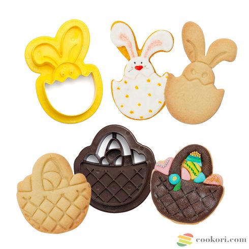 Decora Basket and bunny plastic cookie cutter set