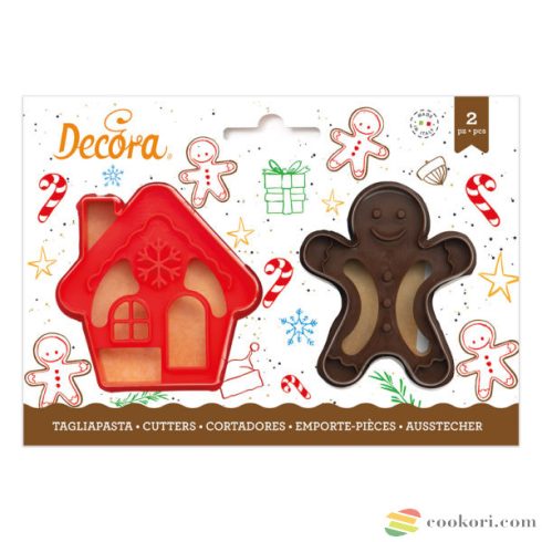 Decora Gingerbread man and house cookie cutter set of 2 pcs
