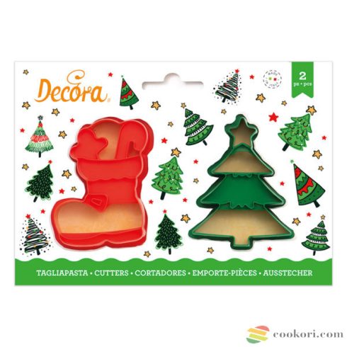Decora-Christmas-tree-and-boot-cookie-cutter-set