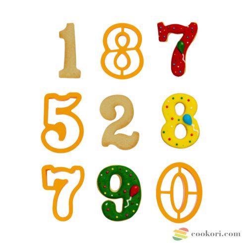 Decora Számok kiszúró készlet 7x5cm, 9db_os