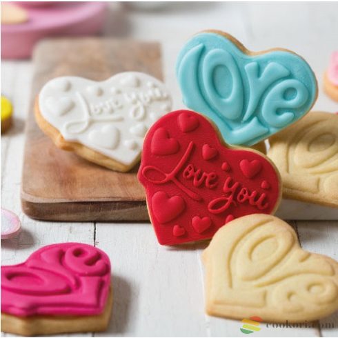 Decora 3pcs set Love plastic cookie cutter and markers