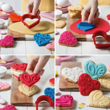   Decora "Love" keksz kiszúró és mintázó készlet, 3db-os