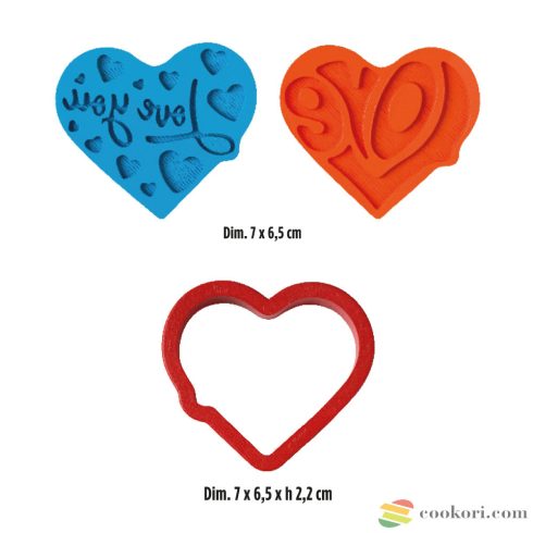 Decora 3pcs set Love plastic cookie cutter and markers