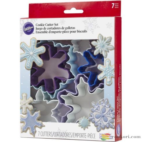 Wilton Colored snowflake cookie cutter set, 7pcs