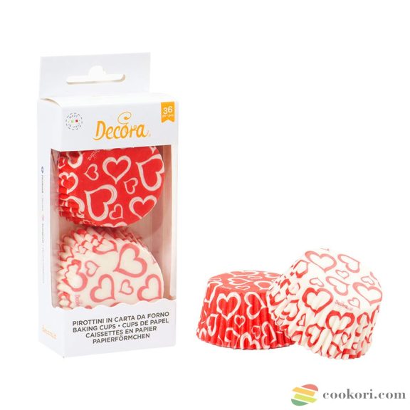 Decora Szívecskés muffin kapszli, 36db