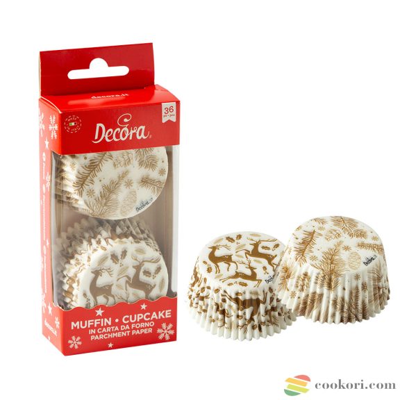 Decora Dekoratív karácsonyi muffin papír, 36db-os