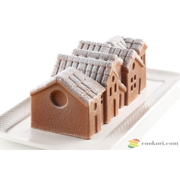 Silikomart "Winter village" téli falu szilikon forma Silikomart "Winter village" téli falu szilikon forma