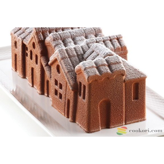 Silikomart "Winter village" téli falu szilikon forma Silikomart "Winter village" téli falu szilikon forma