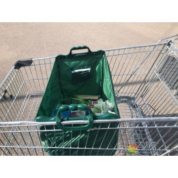 Baggy Bag to hang on shopping trolley green