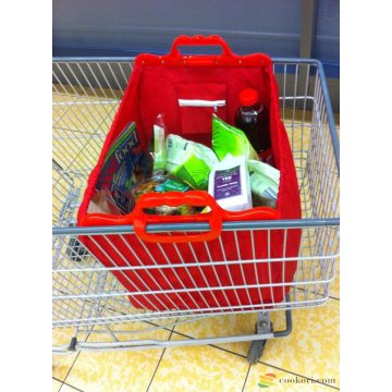 Baggy Bag to hang on shopping trolley red