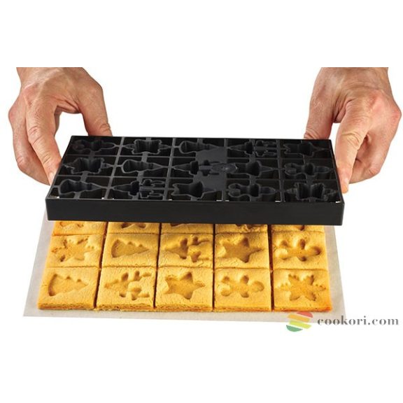 Silikomart "Voila Cookie" karácsonyi kiszúró és sütőrács