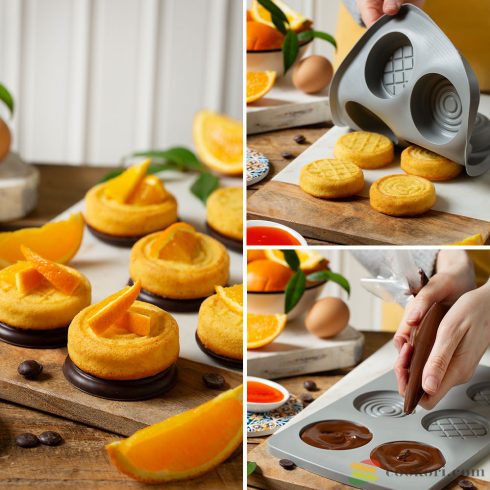 Decora Kerek szilikon forma piskótatallér/jégkrém szendvics készítéshez, 2db-os