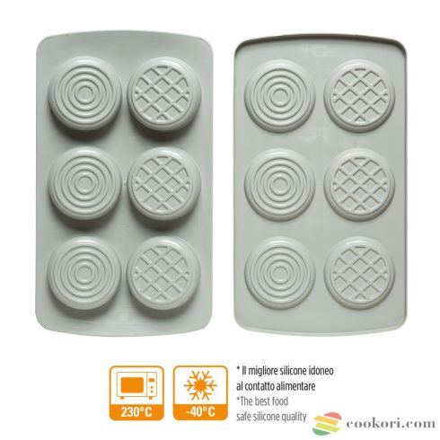 Decora Kerek szilikon forma piskótatallér/jégkrém szendvics készítéshez, 2db-os