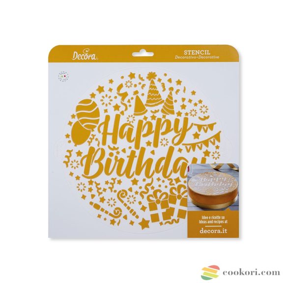 Decora "Happy Birthday" stencil, 25cm