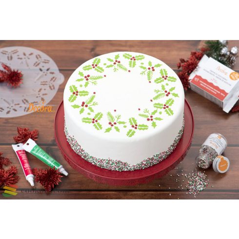 Decora Karácsonyi stencil, girland 25cm