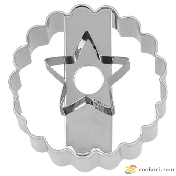 Birkmann Kétoldalas csillag mintás linzer kiszúró forma, 5 cm
