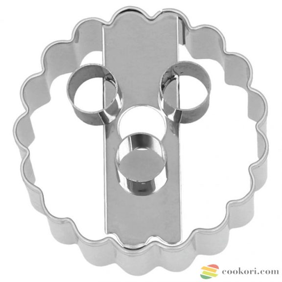 Birkmann kétoldalas pöttyös (3-lyukú) linzer kiszúró forma, 5 cm