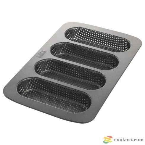 Birkmann Mini bagett/ hot-dog kifli sütőforma, 4db-os