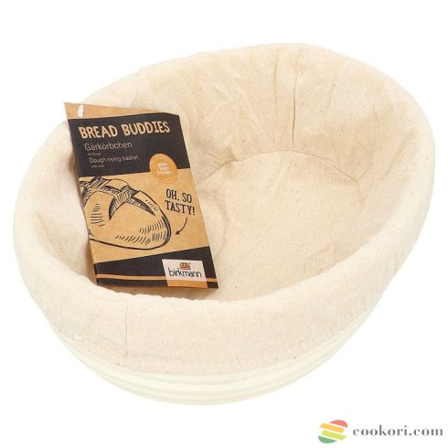 Bread Buddies, Dough rising basket, oval, 24.5 for loaves up to 1000g, with cover made of cotton 