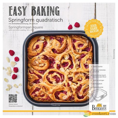 Birkmann "Easy Baking" Csatos, peremes sütőforma négyzet, 24x24cm