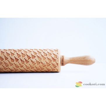 Valek Fenyő mintás nyújtófa, 45cm, recepttel