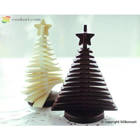 Silikomart Csokoládé fenyő forma 3D + 2 váz  