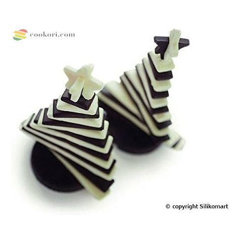 Silikomart Csokoládé fenyő forma 3D + 2 váz  
