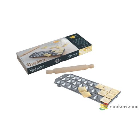 Eppicotispai Aluminium Ravioli 24 square with rolling pin
