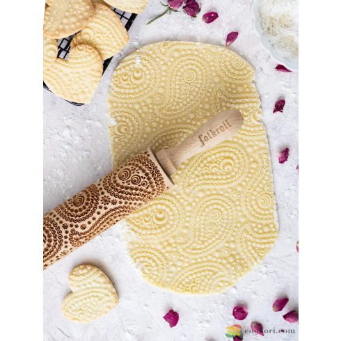 Folkroll "Paisley" engraved rolling pin size M, 37cm
