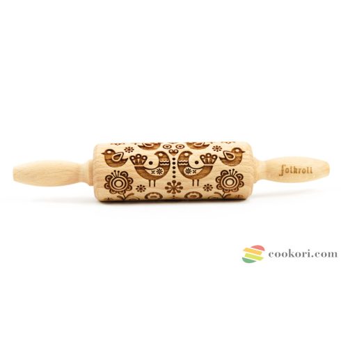 FolkRoll Népies galamb mintás nyújtó junior méret, 24cm