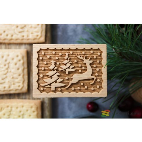 Engraved cookie stamp Christmas reindeer 7x5cm