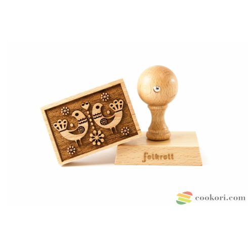 FolkRoll Engraved cookie stamp folk pigeon, 7x5cm