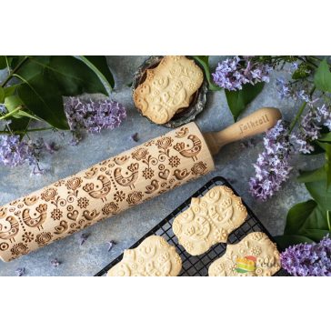 Folkroll Népies galamb mintás nyújtó M méret, 37cm