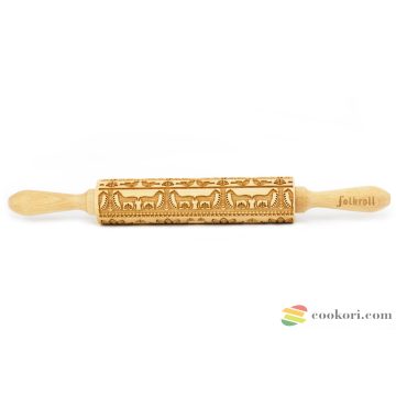 Folkroll Folk polish engraved rolling pin M size, 37cm