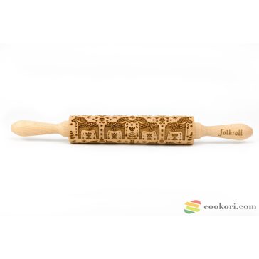 FolkRoll Svéd népi mintás nyújtó M méret, 37cm
