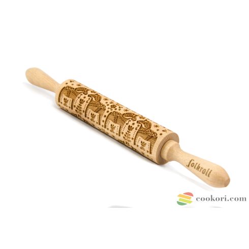 FolkRoll Svéd népi mintás nyújtó M méret, 37cm