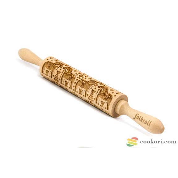 FolkRoll Svéd népi mintás nyújtó M méret, 37cm