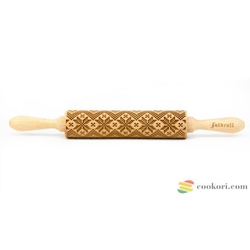 FolkRoll Skandináv mintás nyújtó M méret, 37cm