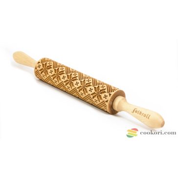 FolkRoll Skandináv mintás nyújtó M méret, 37cm