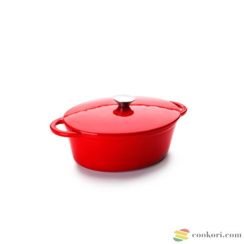 Ibili Oval casserole red 27x21cm