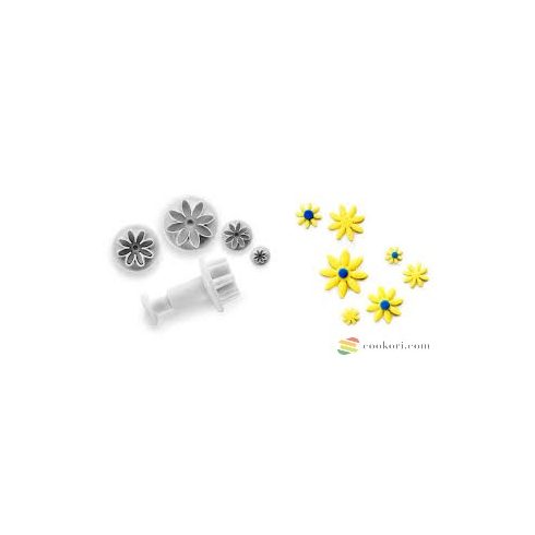 Ibili set of 4 cutters  with ejector daisy