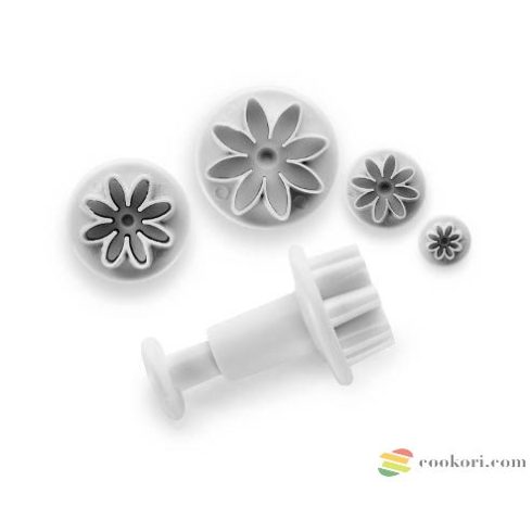 Ibili set of 4 cutters  with ejector daisy