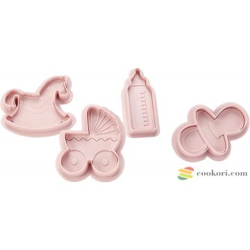 Ibili Set 4 large cookie cutters with ejector bebe