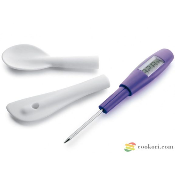 Digitális étel hőmérő készlet, kanállal, spatulával Digitális étel hőmérő készlet, kanállal, spatulával