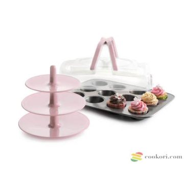 Ibili 12 muffin mould with top+support