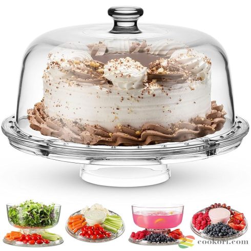 Palladio footed cake plate with dome