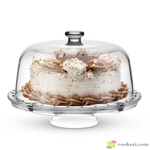 Palladio footed cake plate with dome